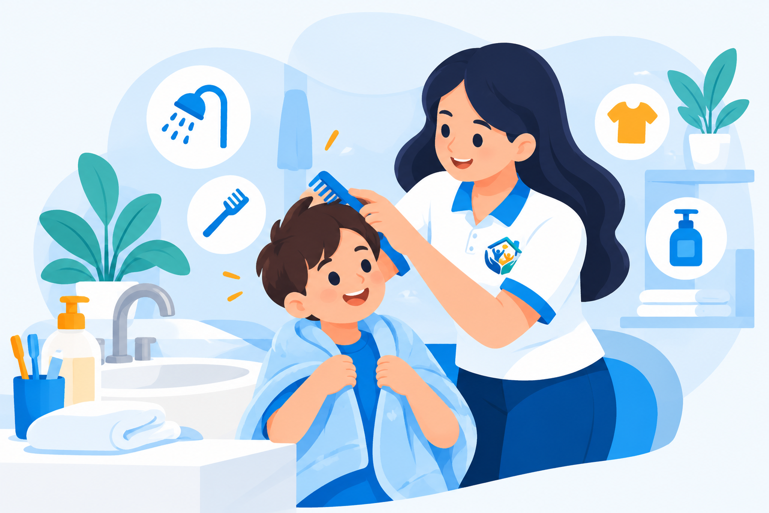 Caring Moments at Bath Time